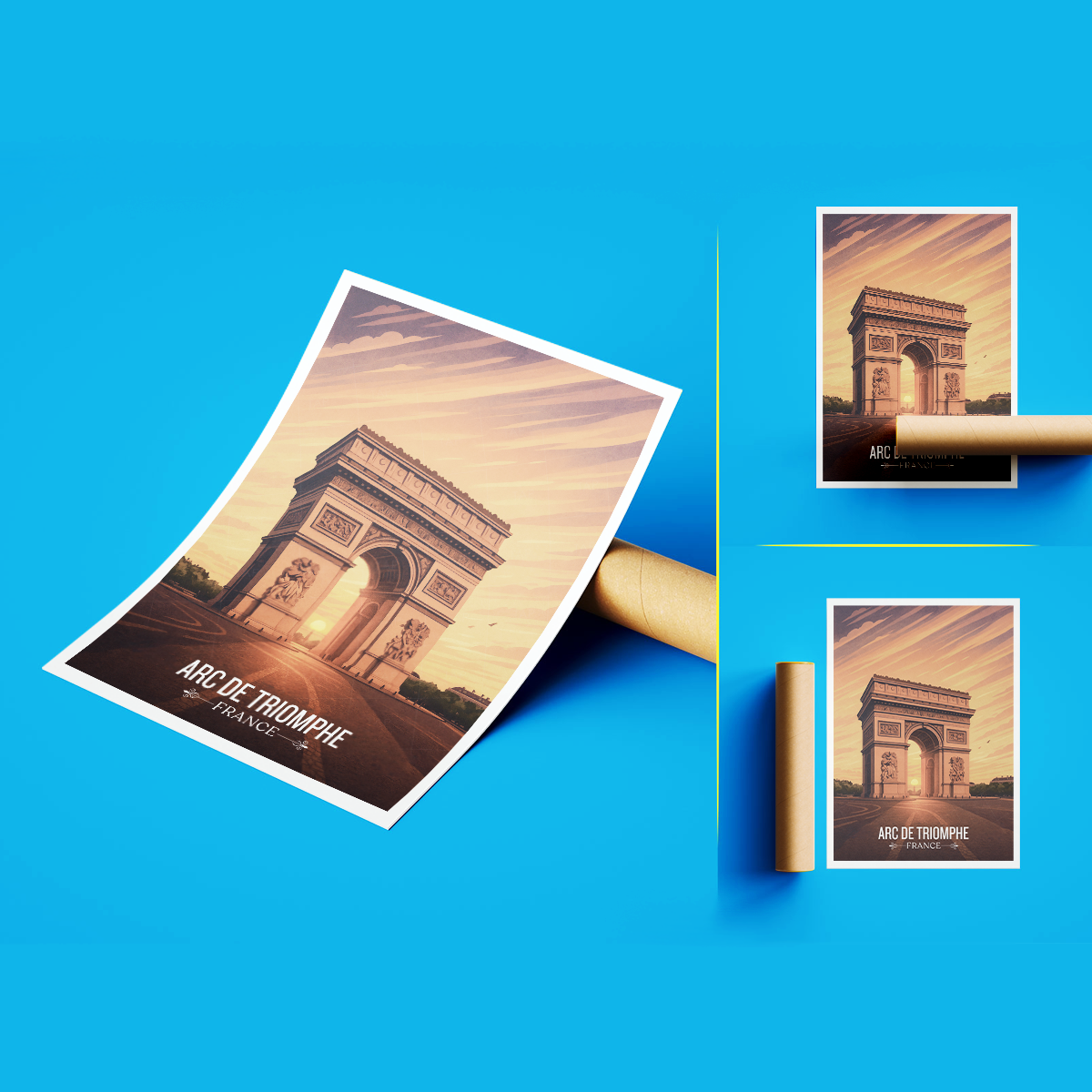 Arc De Triomphe - France - Travel Art Wall Deco Poster - Art Print - Travel Art Poster