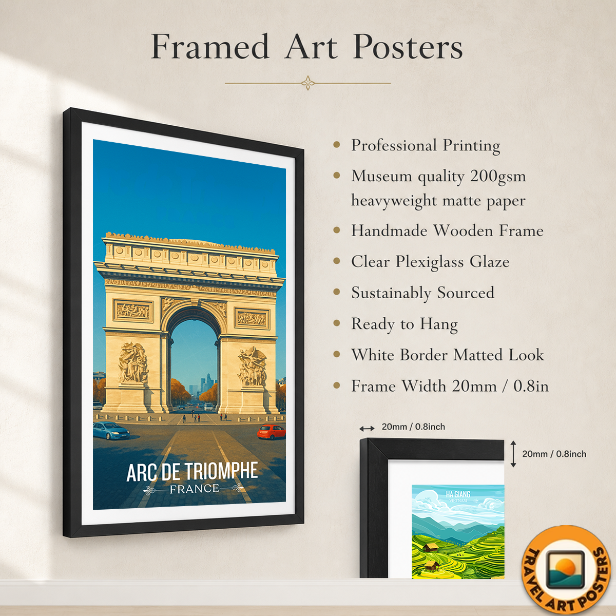 Arch of Triumph of the Star - France - Travel Art Wall Deco Poster - Art Print - Travel Art Poster