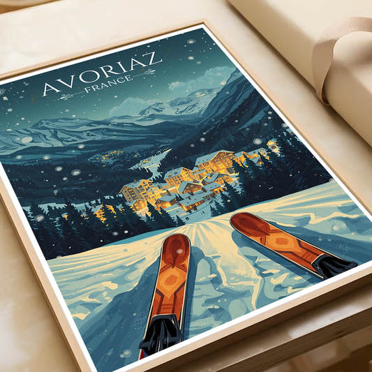 Avoréaz - France - Travel Art Wall Deco Poster - Art Print - Travel Art Poster