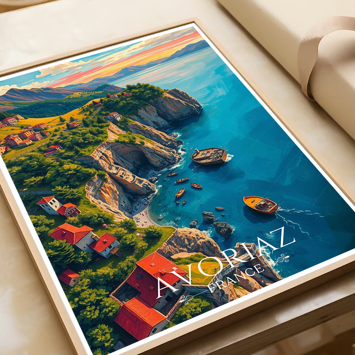 Saint-Tropez de Neige - France - Travel Art Wall Deco Poster - Art Print - Travel Art Poster
