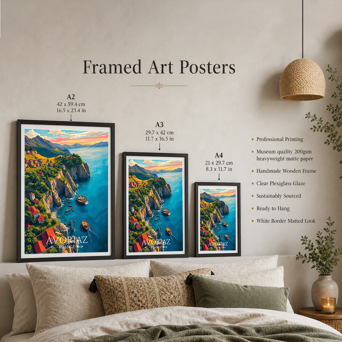 Saint-Tropez de Neige - France - Travel Art Wall Deco Poster - Art Print - Travel Art Poster