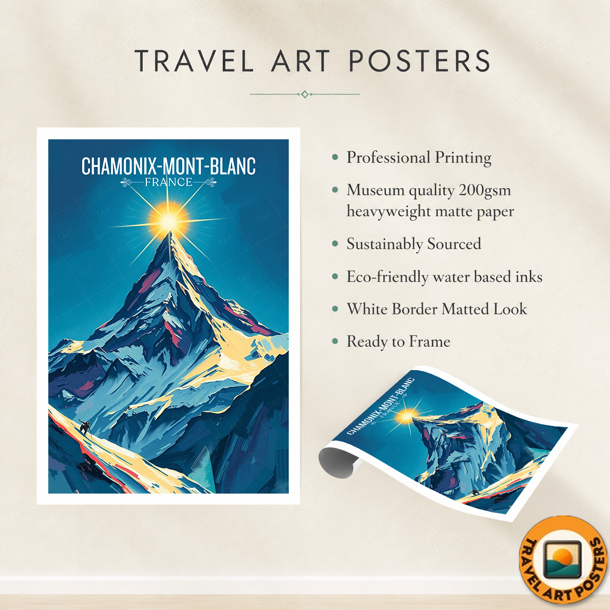La Dame Blanche - France - Travel Art Wall Deco Poster - Art Print - Travel Art Poster