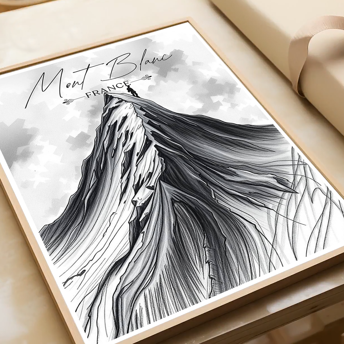 The White Lady Chamonix - France - Travel Art Wall Deco Poster - Art Print - Travel Art Poster