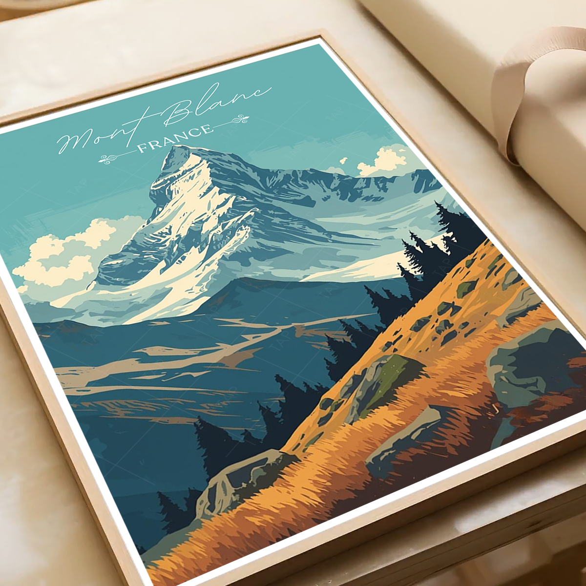 Place Of Chamois - France - Travel Art Wall Deco Poster - Art Print - Travel Art Poster
