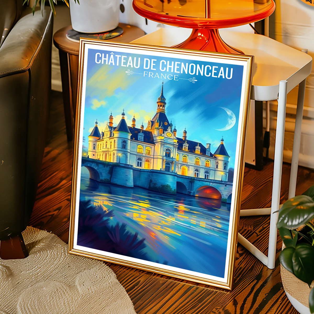 Château des Dames - France - Travel Art Wall Deco Poster - Art Print - Travel Art Poster