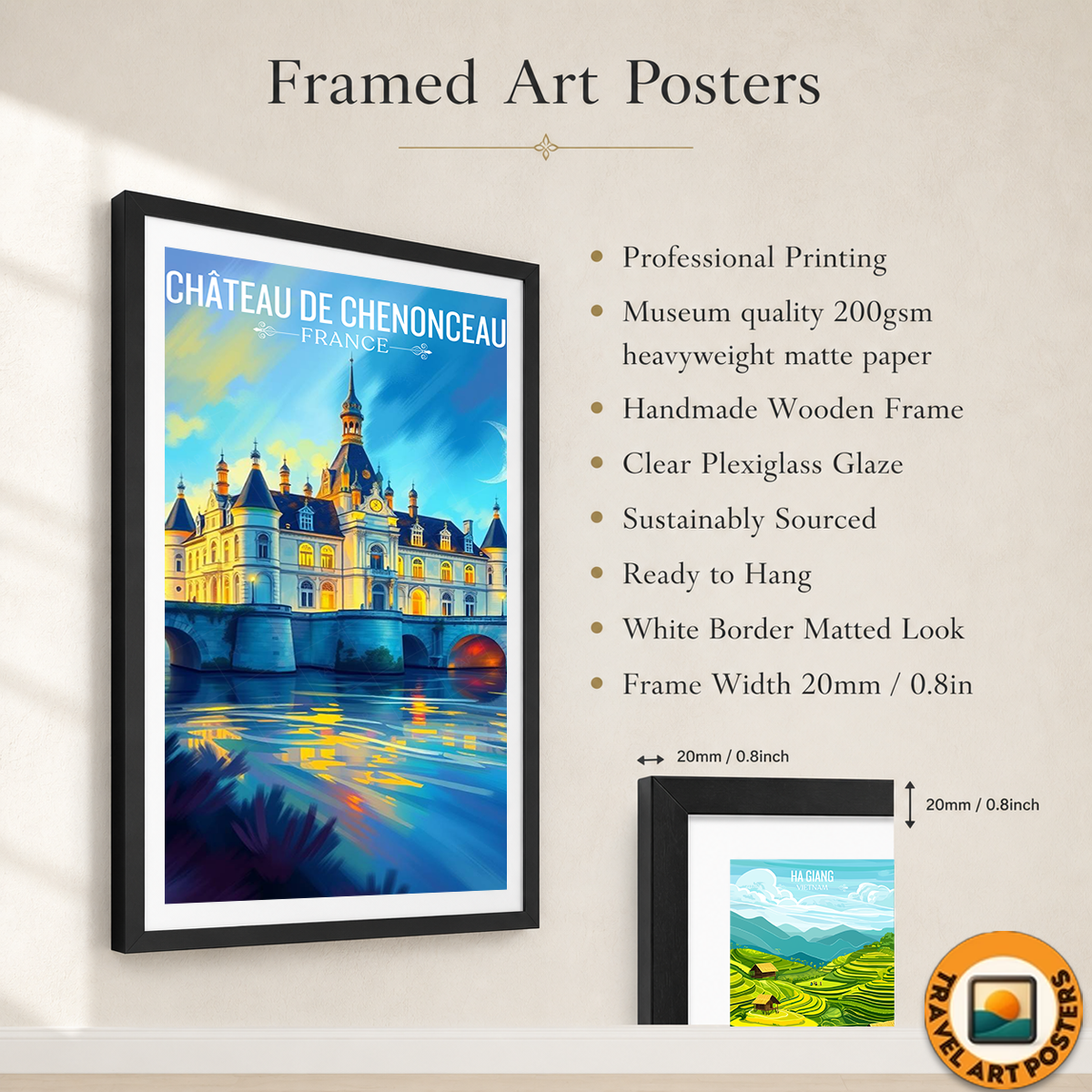 Château des Dames - France - Travel Art Wall Deco Poster - Art Print - Travel Art Poster