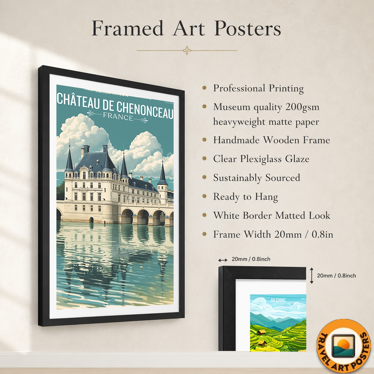 Ladies' Castle - France - Travel Art Wall Deco Poster - Art Print - Travel Art Poster