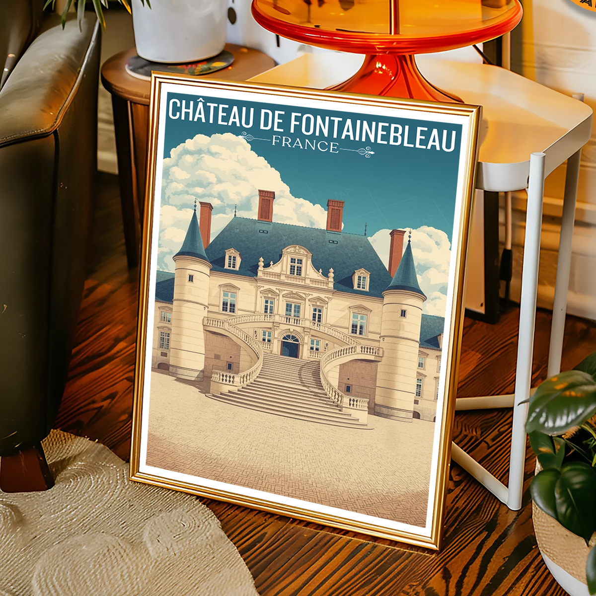 Château de Fontainebleau - France - Travel Art Wall Deco Poster - Art Print - Travel Art Poster