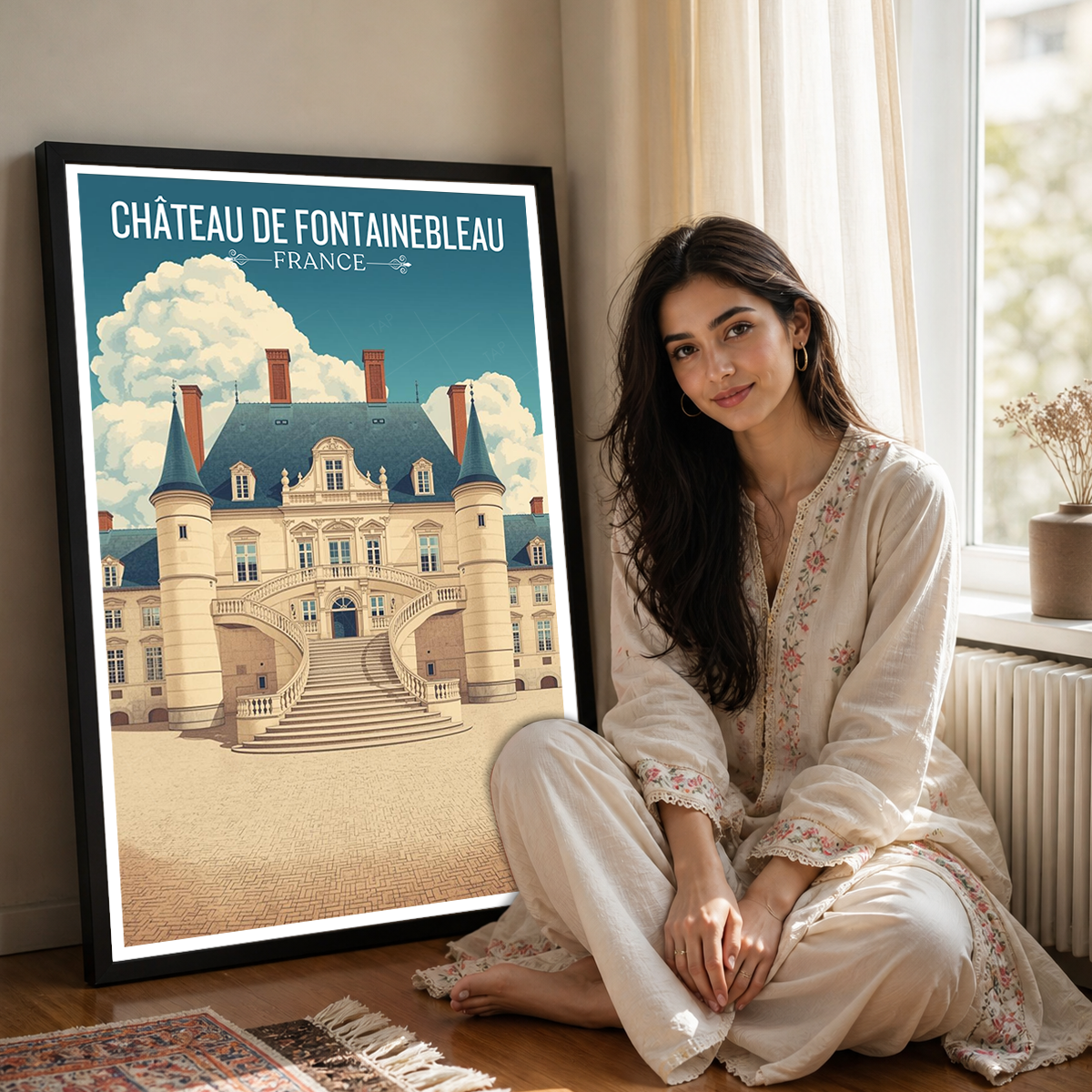 Château de Fontainebleau - France - Travel Art Wall Deco Poster - Art Print - Travel Art Poster