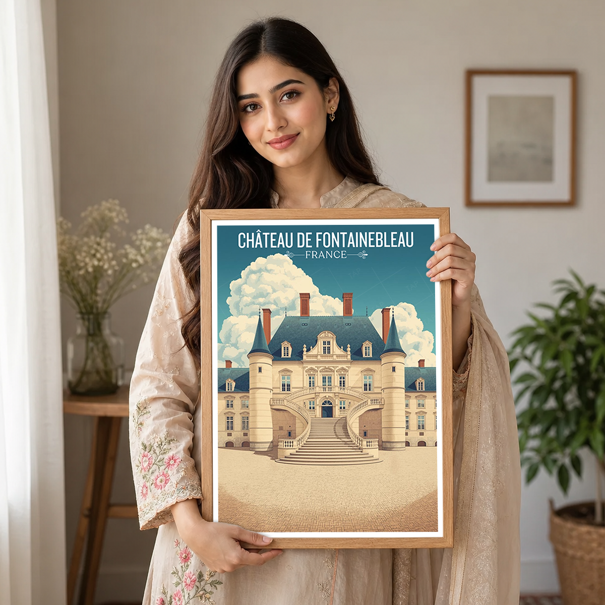 Château de Fontainebleau - France - Travel Art Wall Deco Poster - Art Print - Travel Art Poster