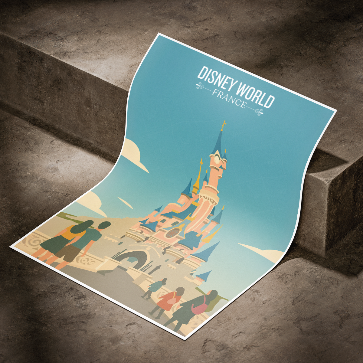Disney World - France - Travel Art Wall Deco Poster - Art Print - Travel Art Poster