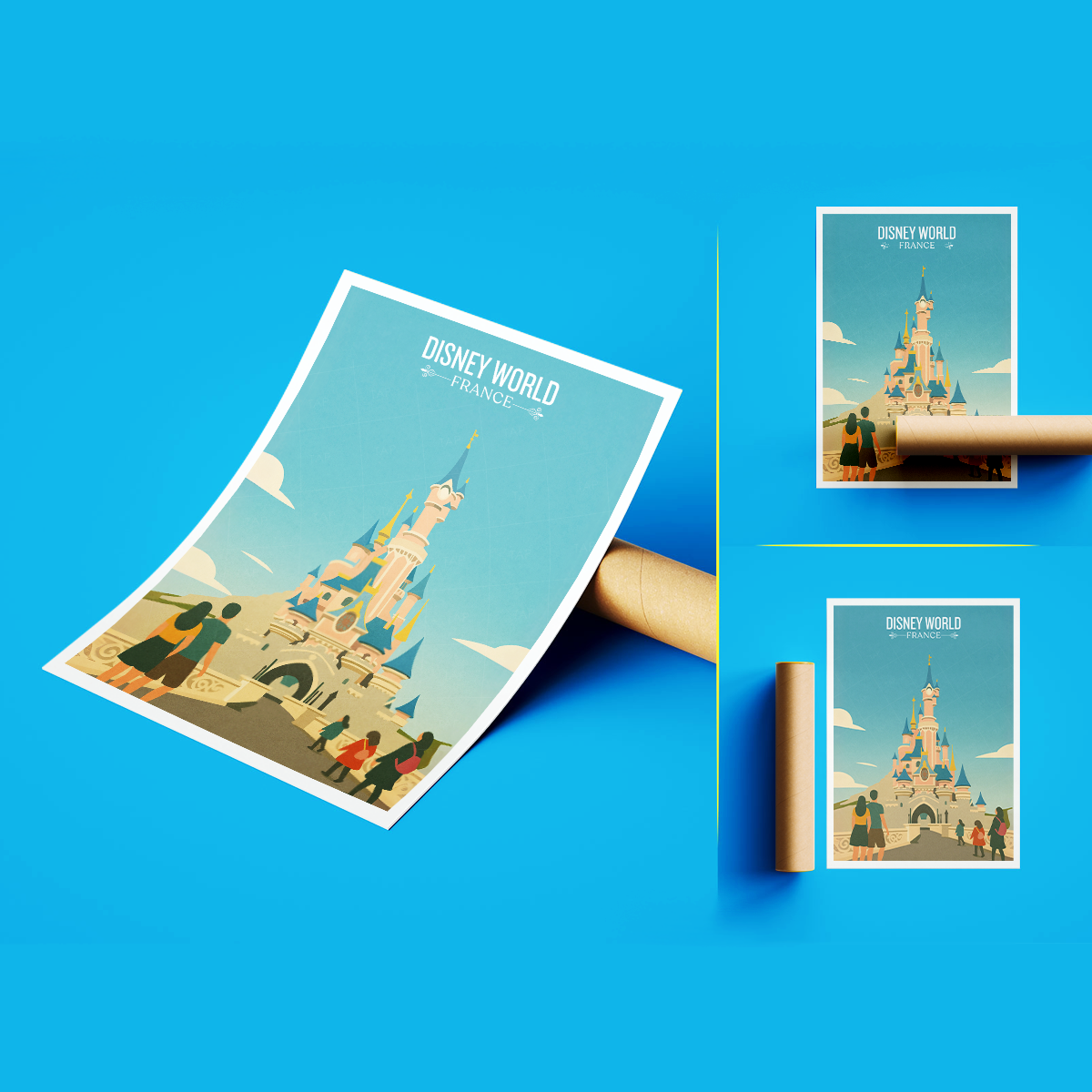 Disney World - France - Travel Art Wall Deco Poster - Art Print - Travel Art Poster