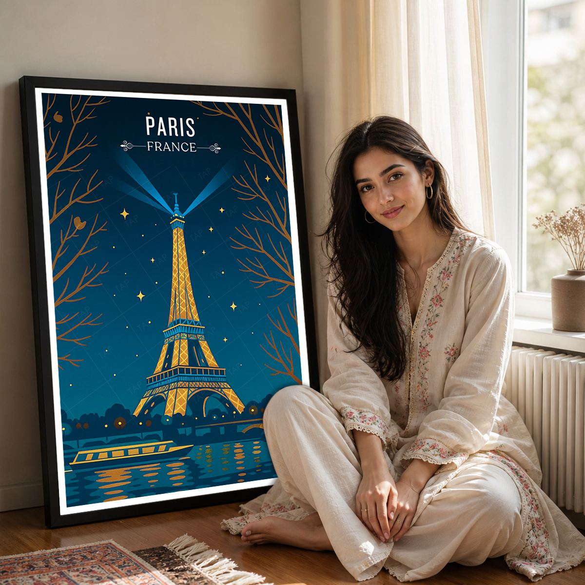 Eiffel Tower - France - Travel Art Wall Deco Poster - Art Print - Travel Art Poster