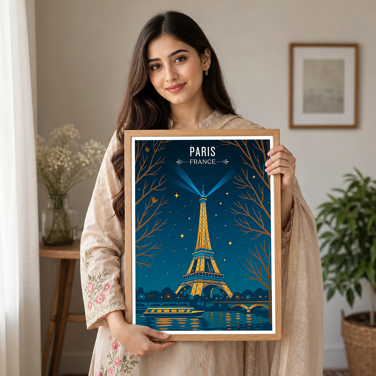 Eiffel Tower - France - Travel Art Wall Deco Poster - Art Print - Travel Art Poster
