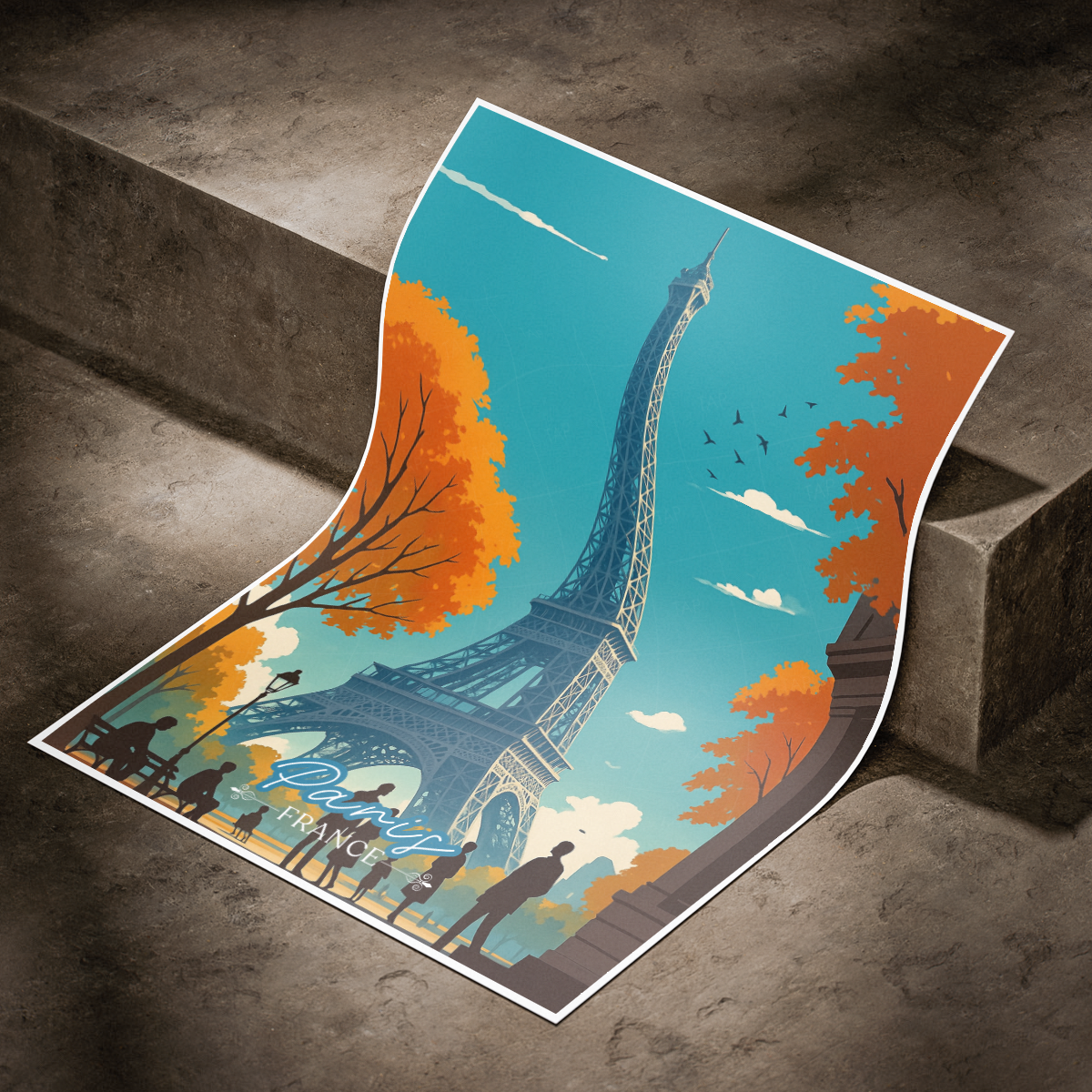 La Tour Eiffel - France - Travel Art Wall Deco Poster - Art Print - Travel Art Poster
