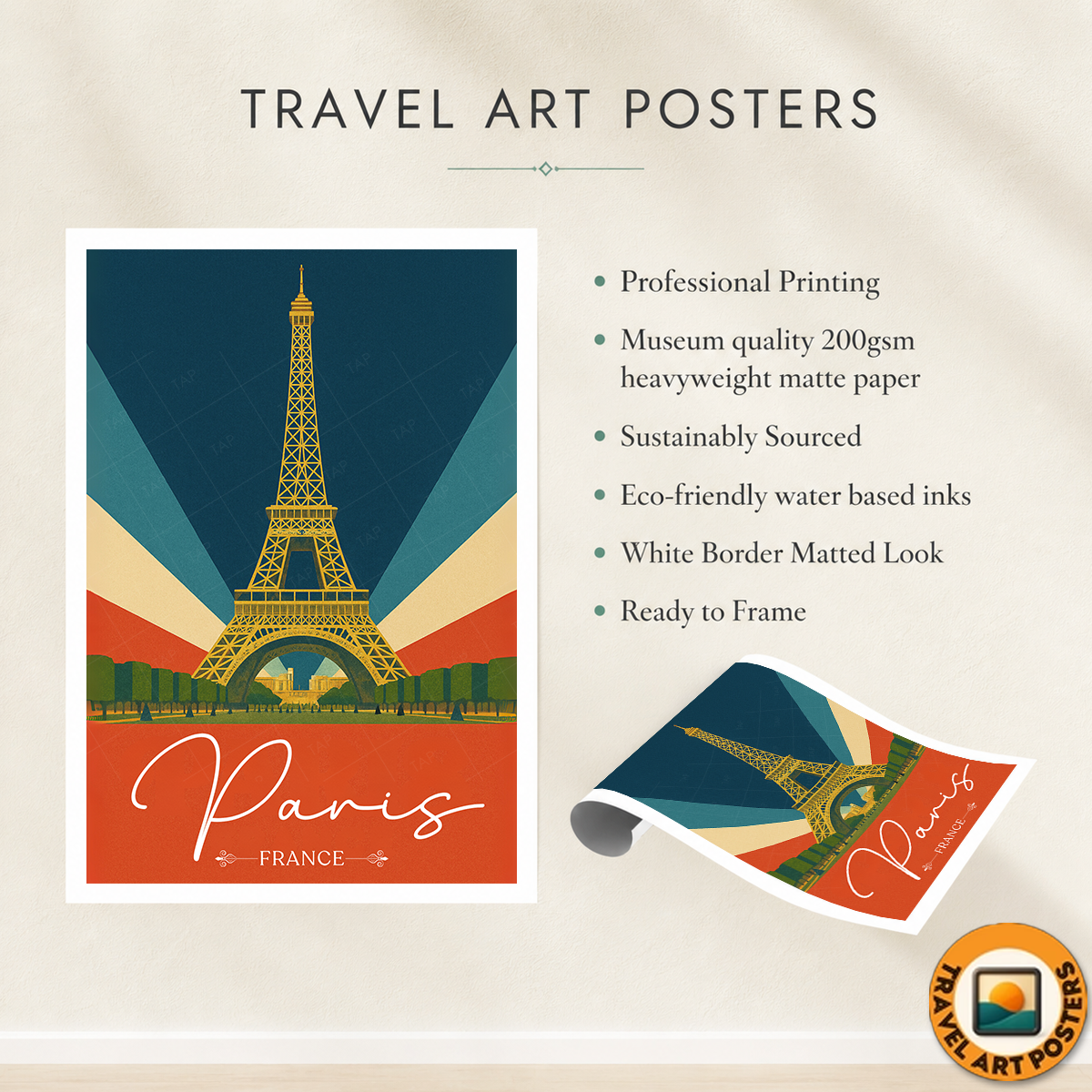 La Dame de Fer - France - Travel Art Wall Deco Poster - Art Print - Travel Art Poster