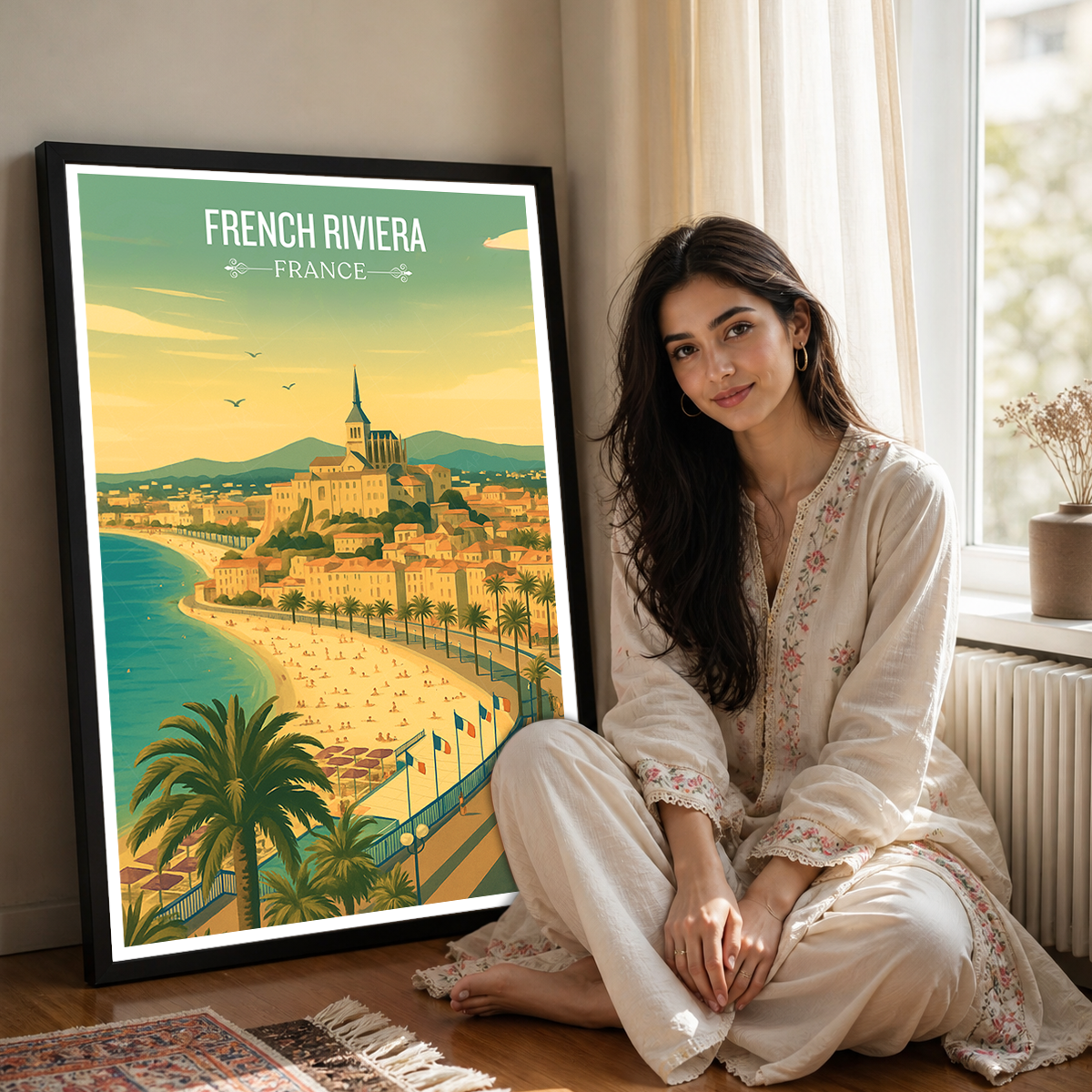 French Riviera - France - Travel Art Wall Deco Poster - Art Print - Travel Art Poster