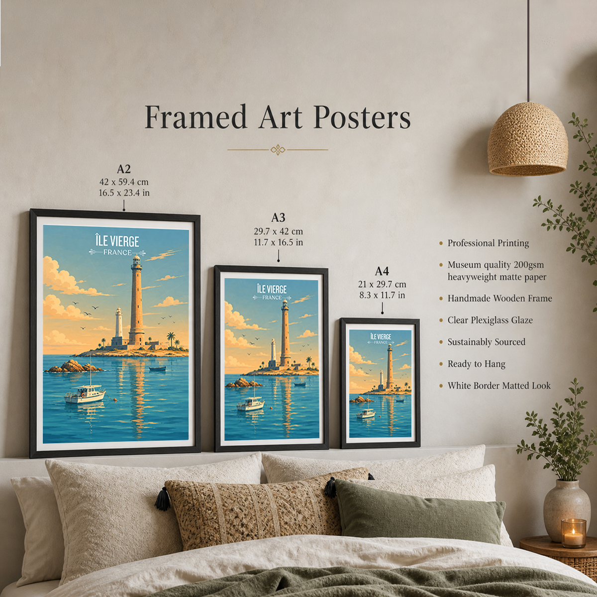 Île Vierge - France - Travel Art Wall Deco Poster - Art Print - Travel Art Poster
