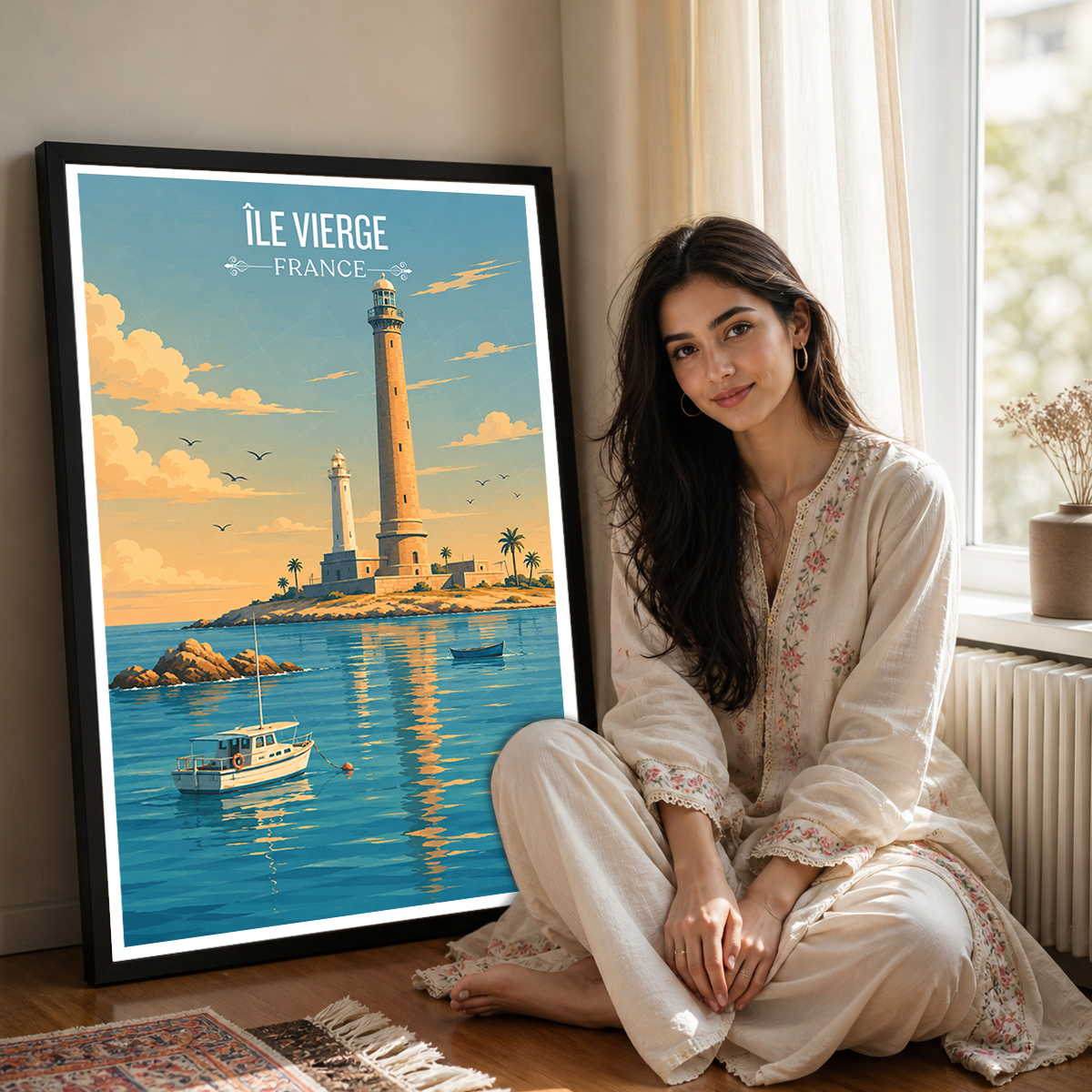 Île Vierge - France - Travel Art Wall Deco Poster - Art Print - Travel Art Poster