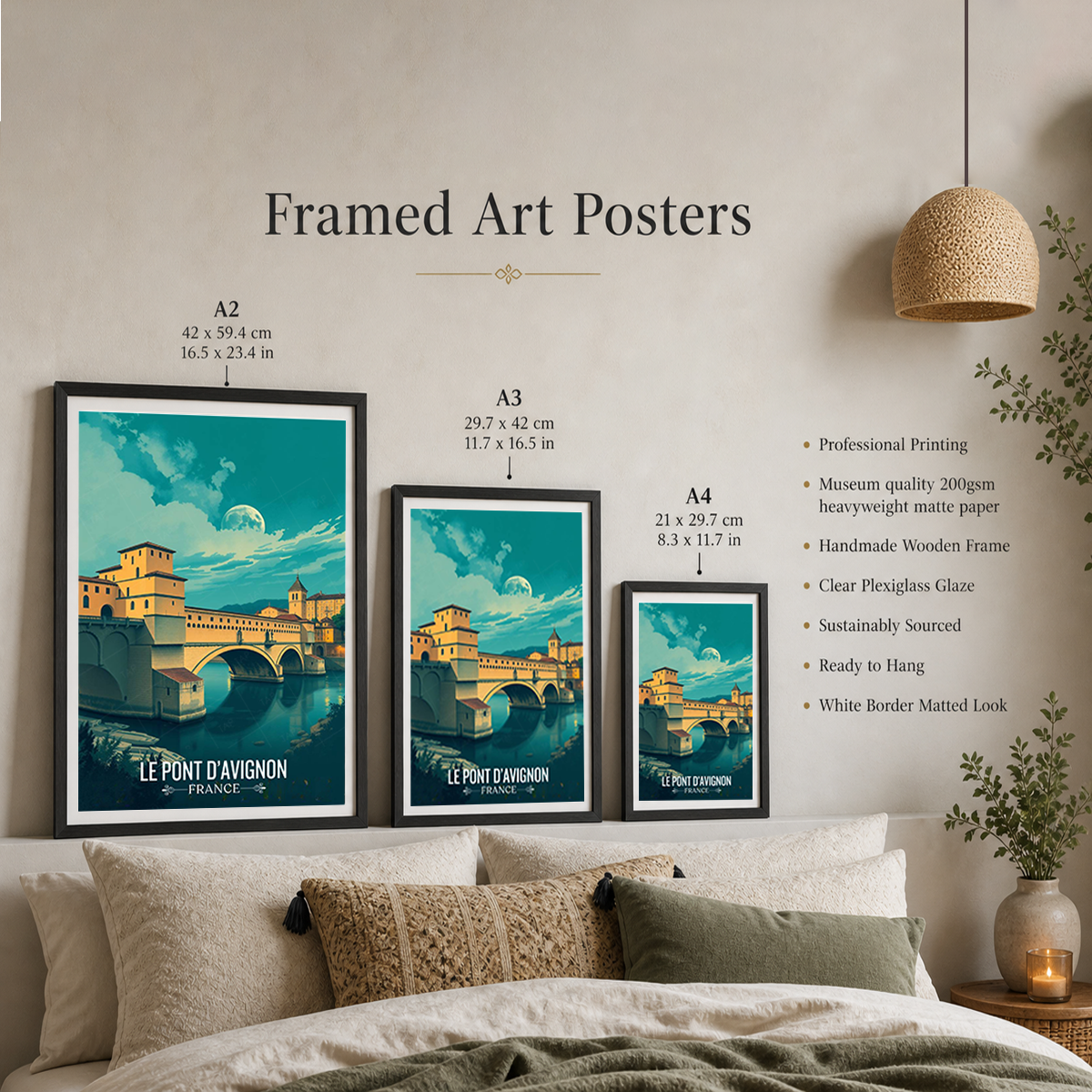 Le Pont D'avignon - France - Travel Art Wall Deco Poster - Art Print - Travel Art Poster