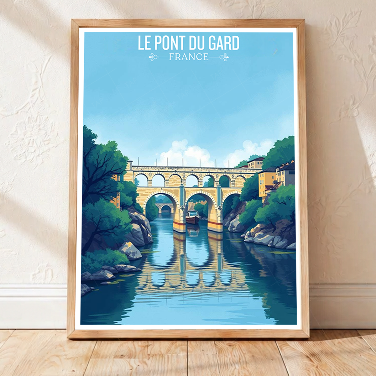 Le Pont du Gard - France - Travel Art Wall Deco Poster - Art Print - Travel Art Poster
