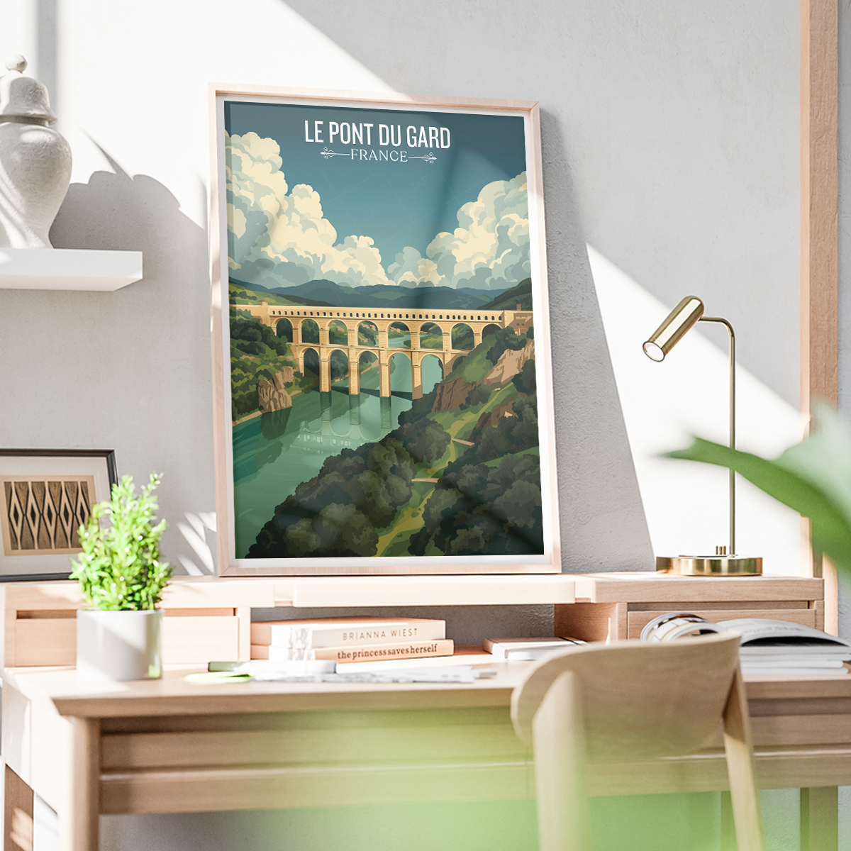 Le Pont du Gard Bridge - France - Travel Art Wall Deco Poster - Art Print - Travel Art Poster