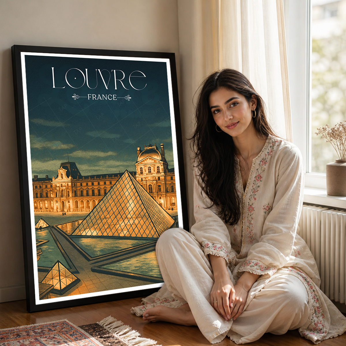 Louvre - France - Travel Art Wall Deco Poster - Art Print - Travel Art Poster