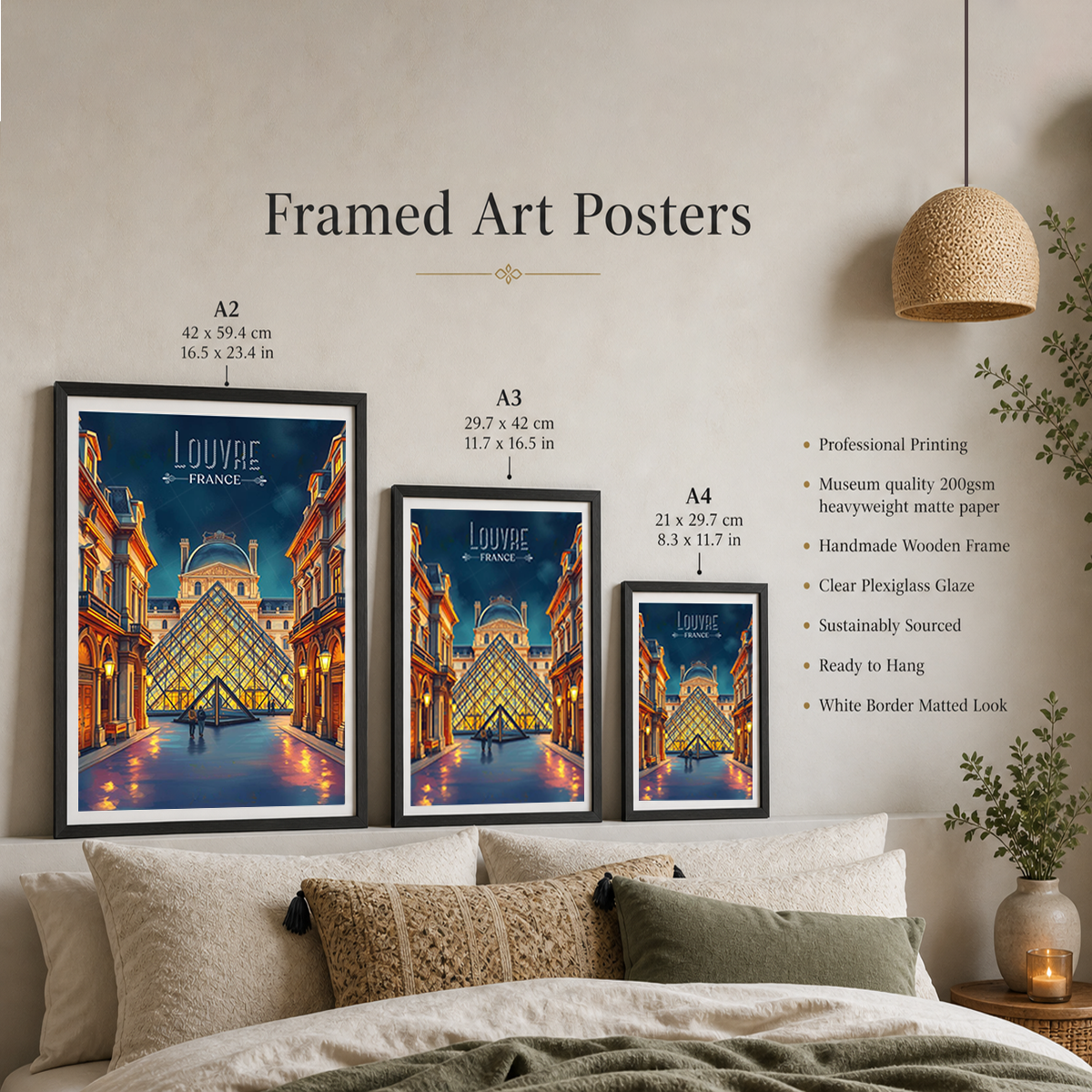 Louvre Pyramid - France - Travel Art Wall Deco Poster - Art Print - Travel Art Poster