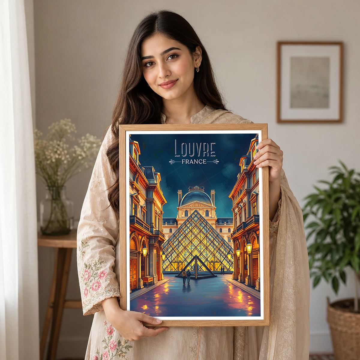 Louvre Pyramid - France - Travel Art Wall Deco Poster - Art Print - Travel Art Poster
