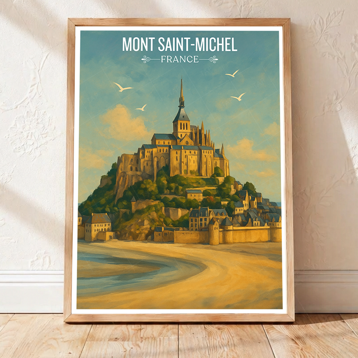 Mont Saint-Michel - France - Travel Art Wall Deco Poster - Art Print - Travel Art Poster