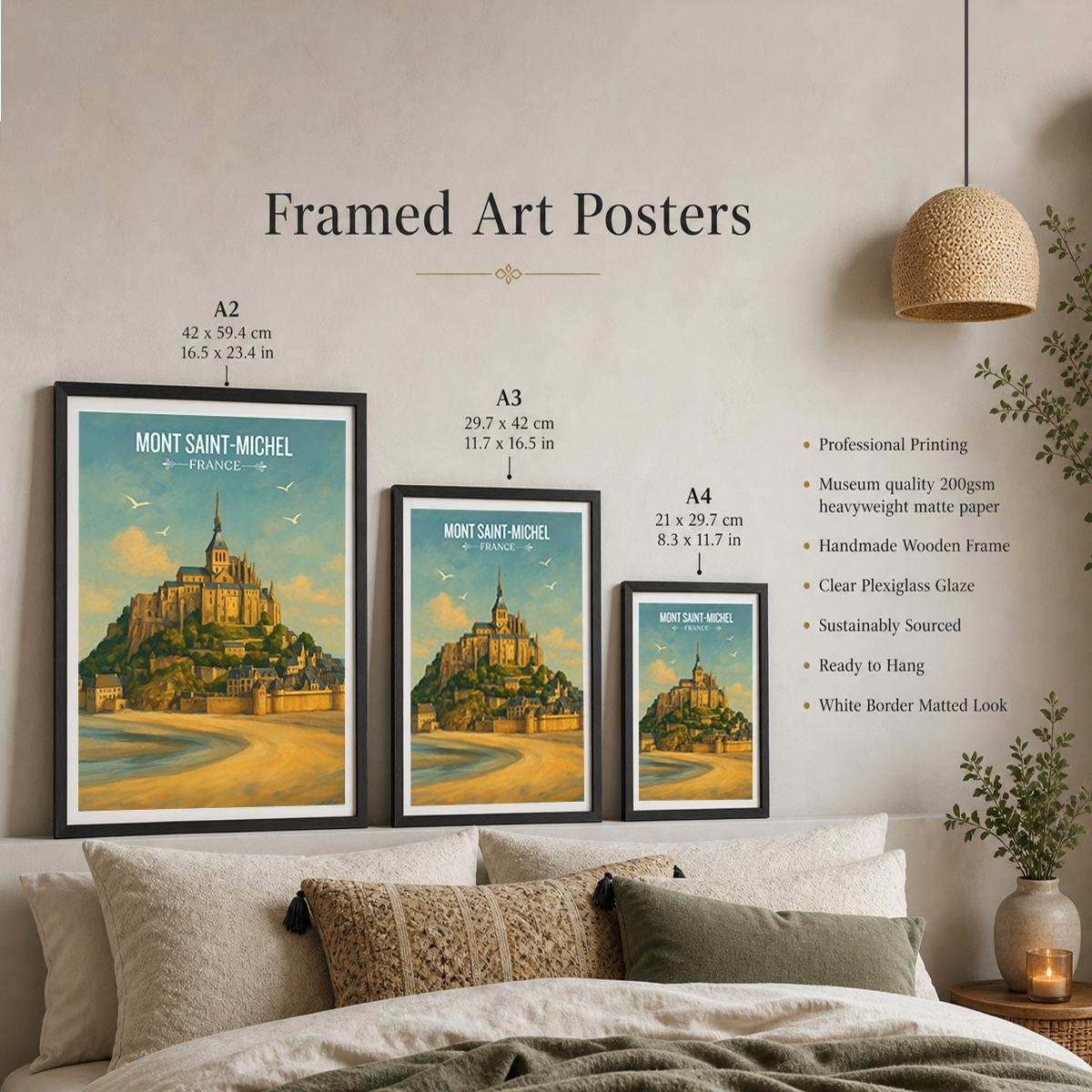 Mont Saint-Michel - France - Travel Art Wall Deco Poster - Art Print - Travel Art Poster