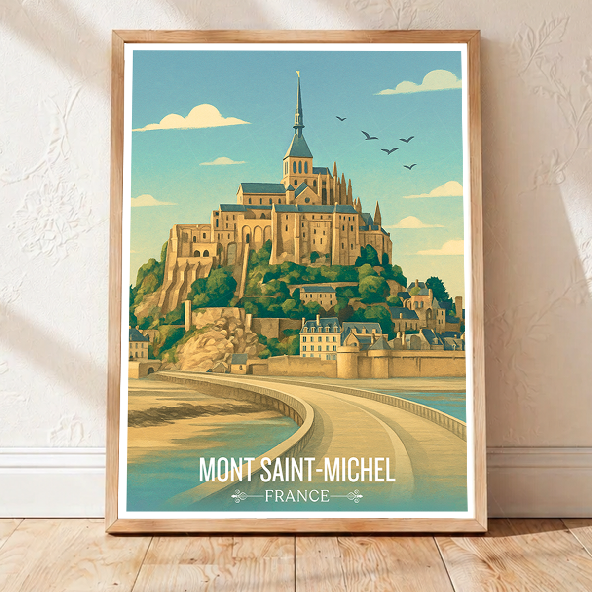 Mont Tombe - France - Travel Art Wall Deco Poster - Art Print - Travel Art Poster