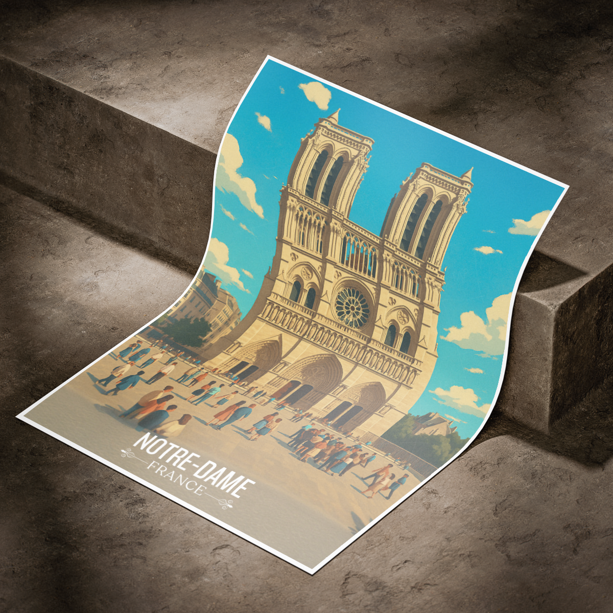 Notre-Dame of Paris - France - Travel Art Wall Deco Poster - Art Print - Travel Art Poster