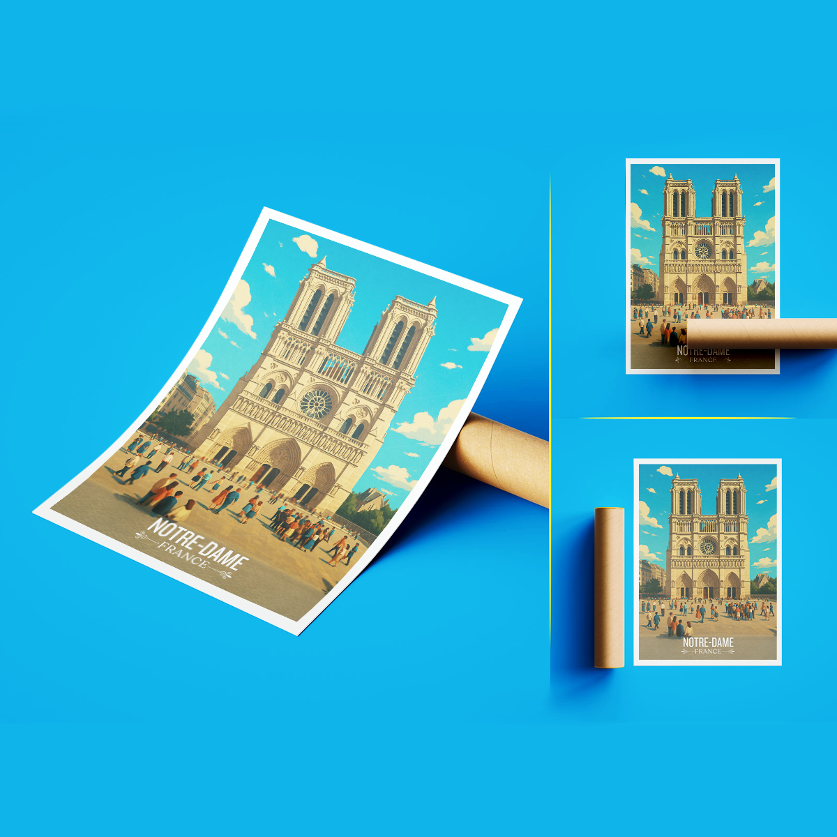 Notre-Dame of Paris - France - Travel Art Wall Deco Poster - Art Print - Travel Art Poster