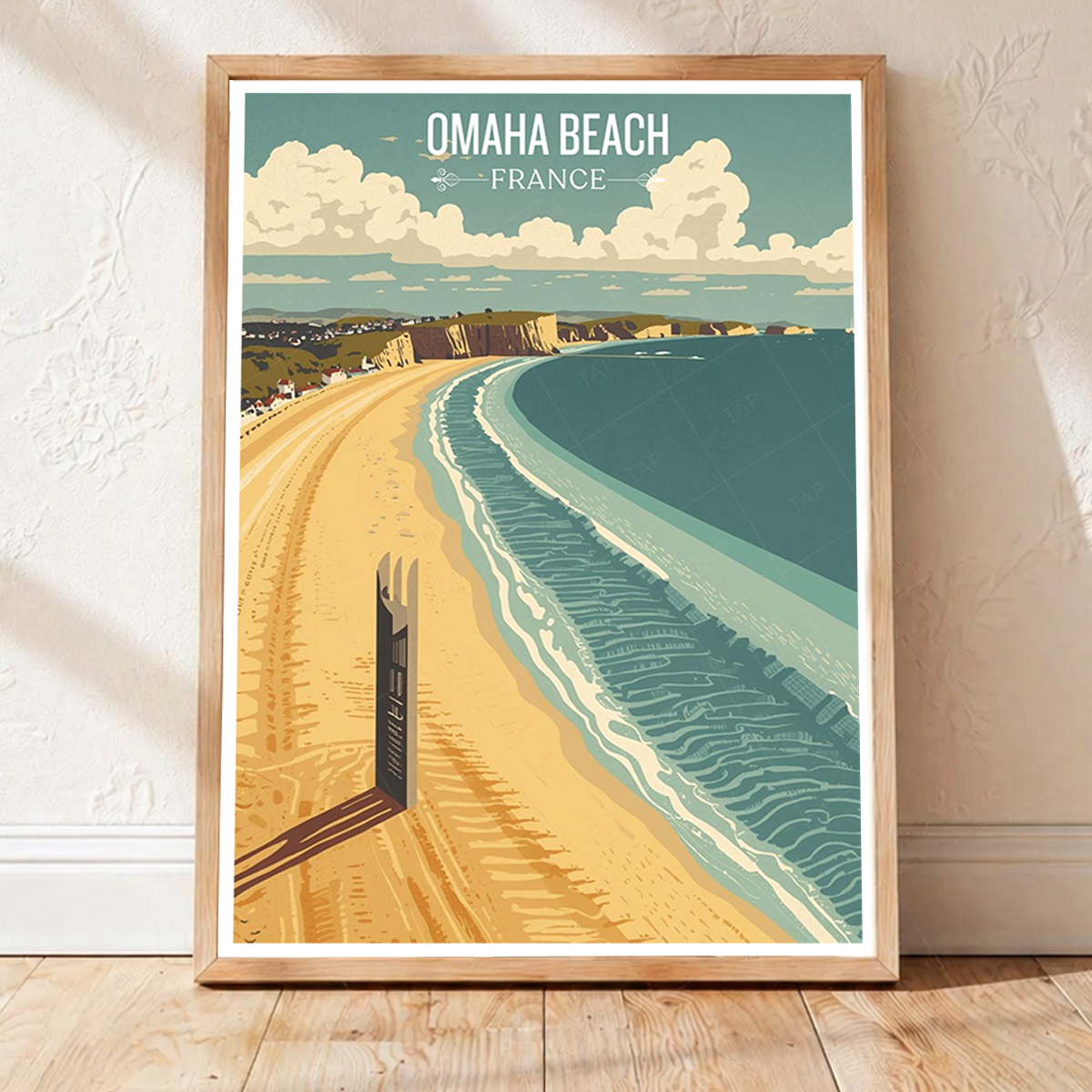 Omaha Beach - France - Travel Art Wall Deco Poster - Art Print - Travel Art Poster