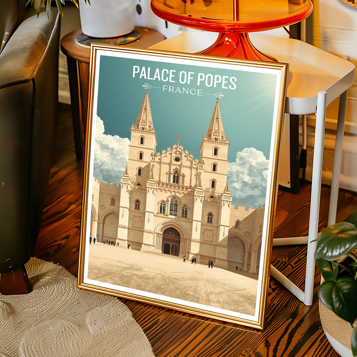 Palace of Popes - France - Travel Art Wall Deco Poster - Art Print - Travel Art Poster
