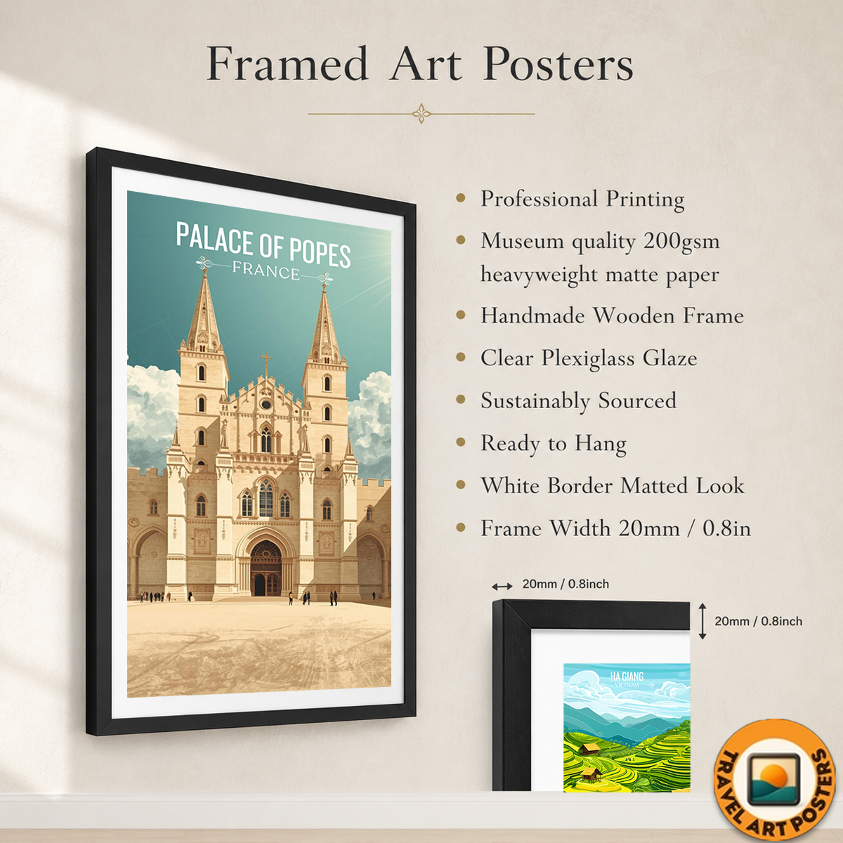 Palace of Popes - France - Travel Art Wall Deco Poster - Art Print - Travel Art Poster