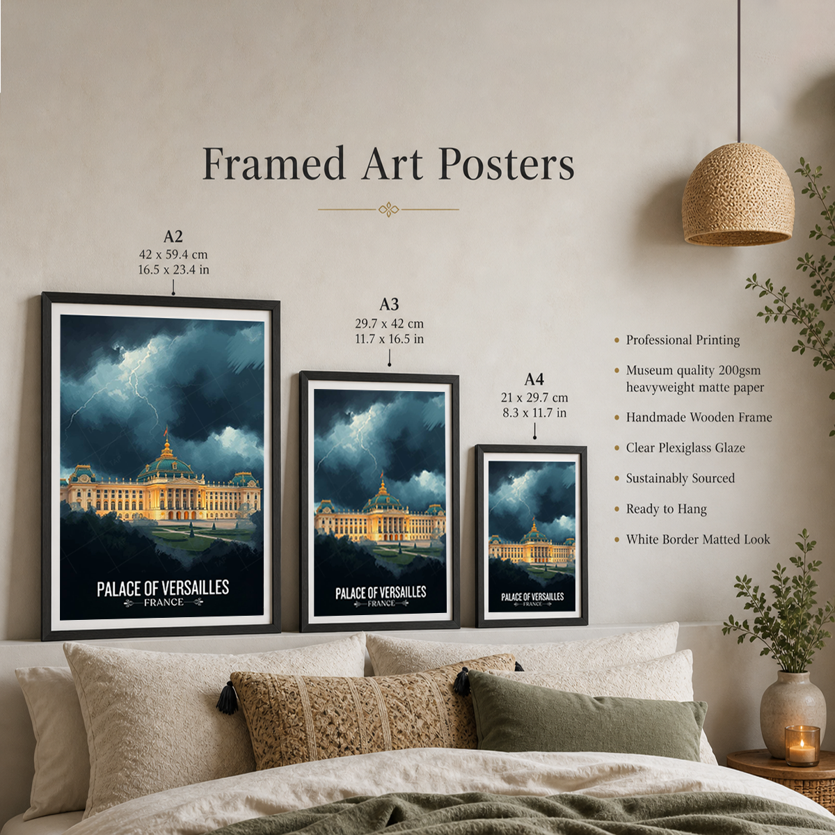 Palace of Versailles - France - Travel Art Wall Deco Poster - Art Print - Travel Art Poster