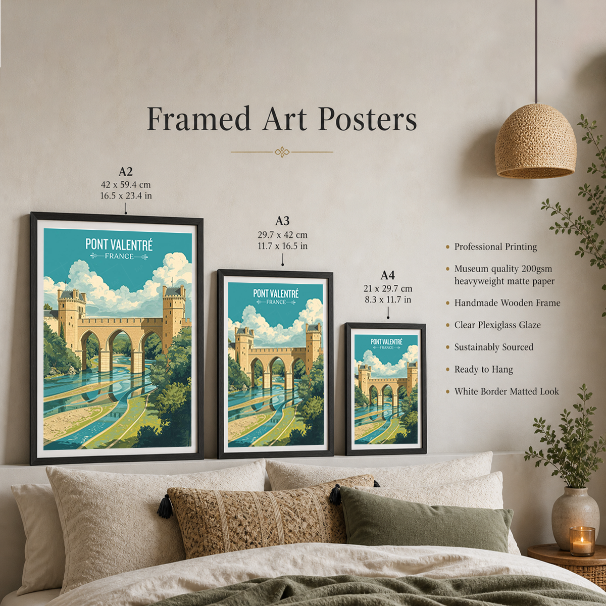 Valentré Bridge - France - Travel Art Wall Deco Poste - Art Print - Travel Art Poster