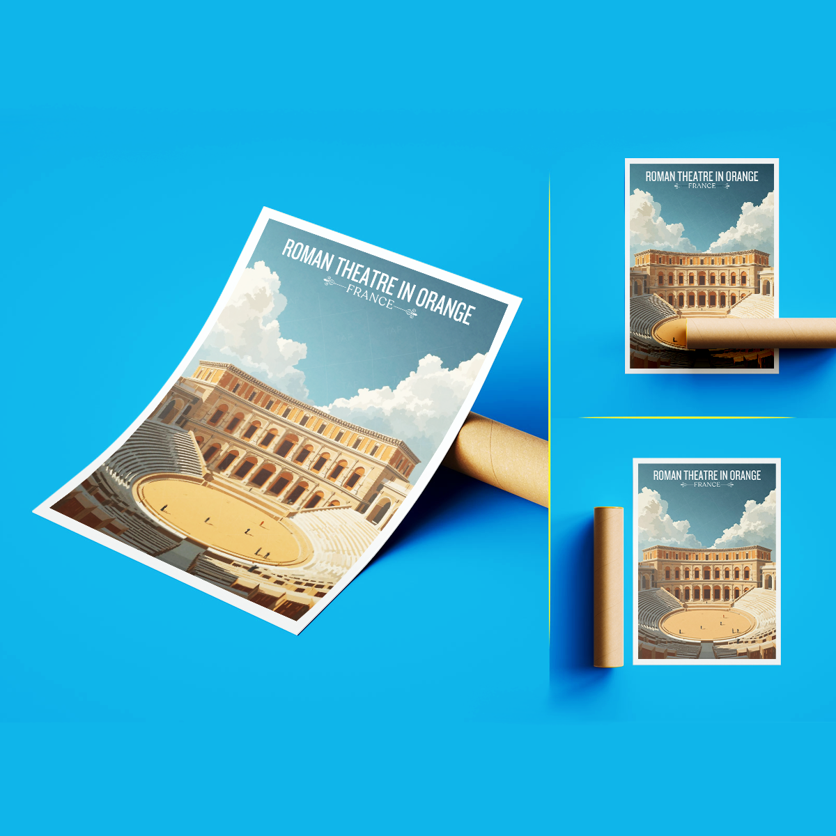 Roman Theatre in Orange - France - Travel Art Wall Deco Poste - Art Print - Travel Art Poster