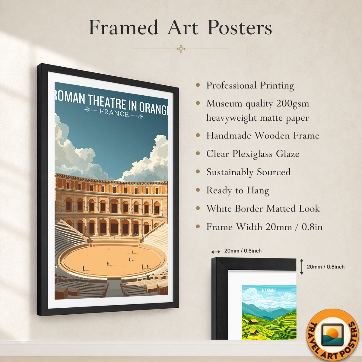 Roman Theatre in Orange - France - Travel Art Wall Deco Poste - Art Print - Travel Art Poster