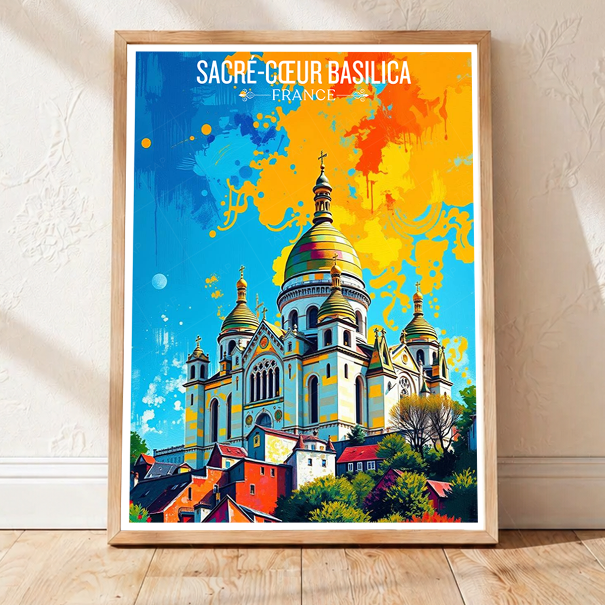 Sacred Heart Basilica - France - Travel Art Wall Deco Poste - Art Print - Travel Art Poster
