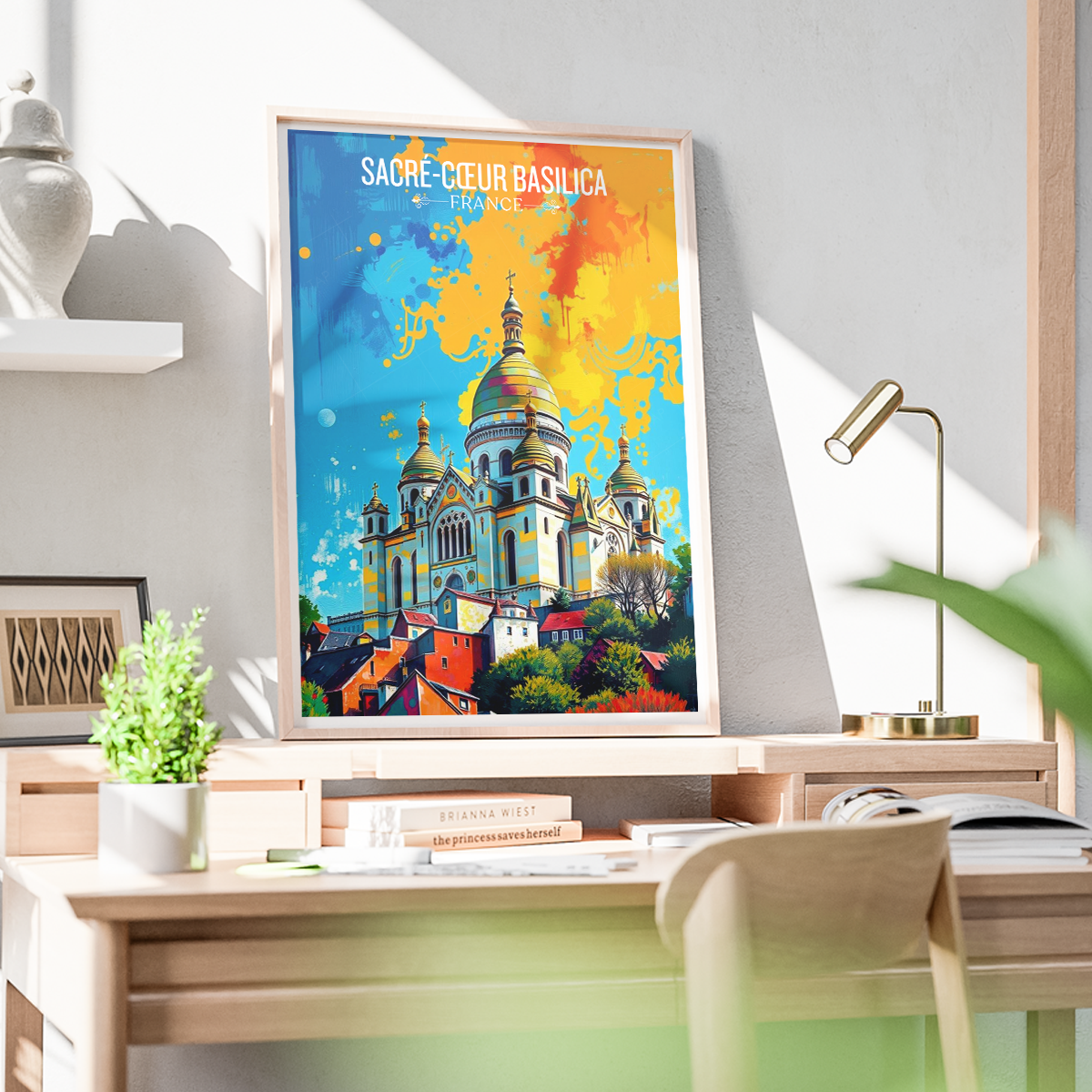 Sacred Heart Basilica - France - Travel Art Wall Deco Poste - Art Print - Travel Art Poster