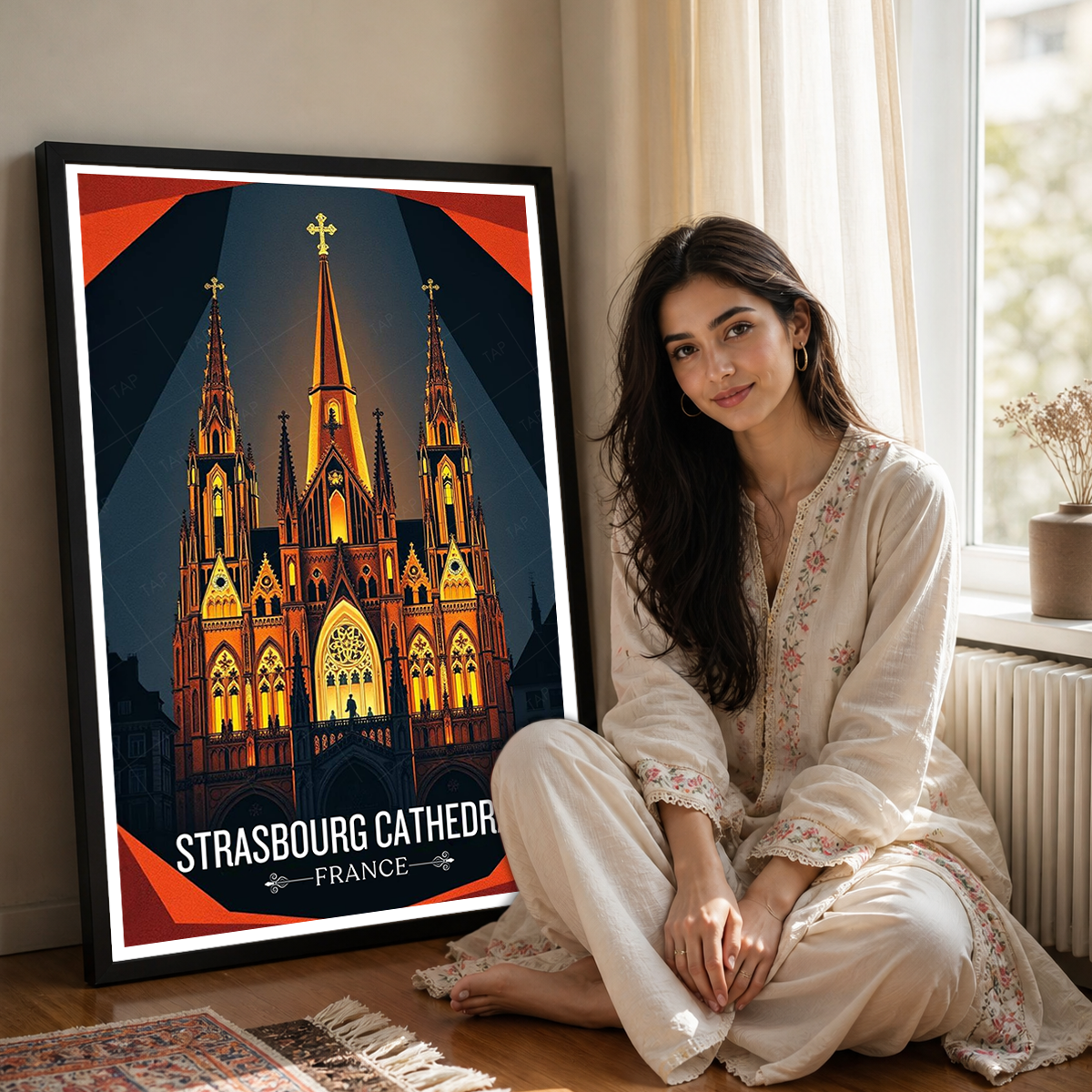 Straßburger Münster - France - Travel Art Wall Deco Poste - Art Print - Travel Art Poster