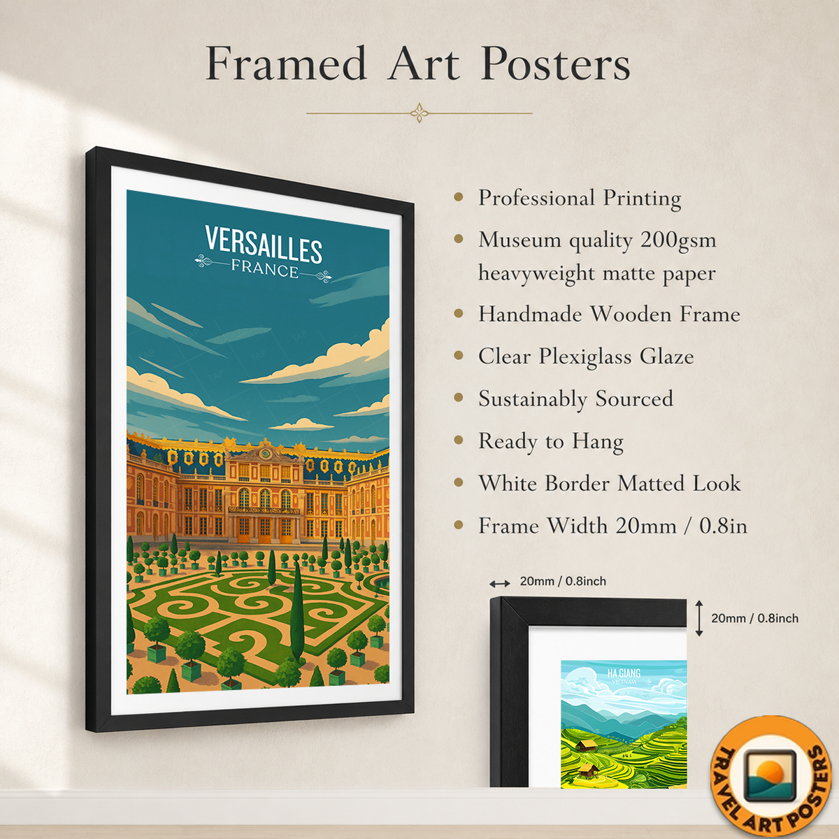 Versailles - France - Travel Art Wall Deco Poster - Art Print - Travel Art Poster