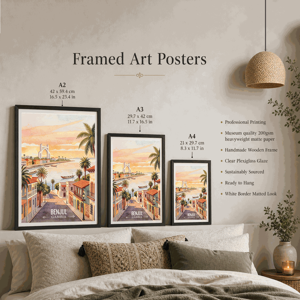 Banjul - Gambia - Travel Wall Poster Print Home Deco | Modern Style - Travel Art Poster Print