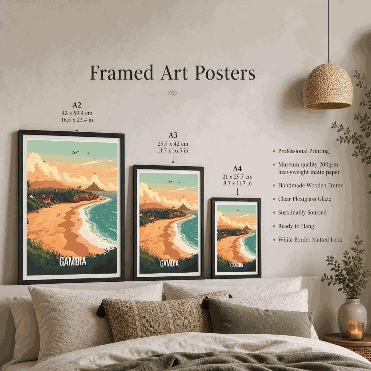 Gambia - Travel Wall Poster Print Home Deco | Modern Style - Travel Art Poster Print