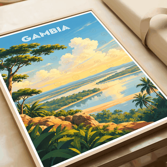 Gambia - Travel Wall Poster Print Home Deco | Modern Style - Travel Art Poster Print
