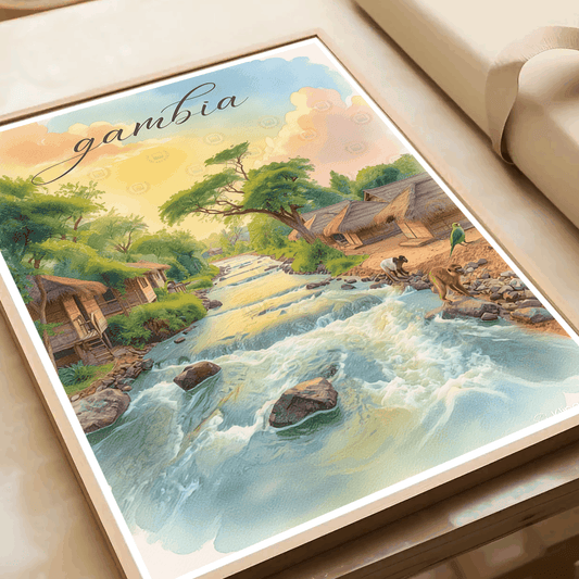 Gambia - Travel Wall Poster Print Home Deco | Modern Style - Travel Art Poster Print