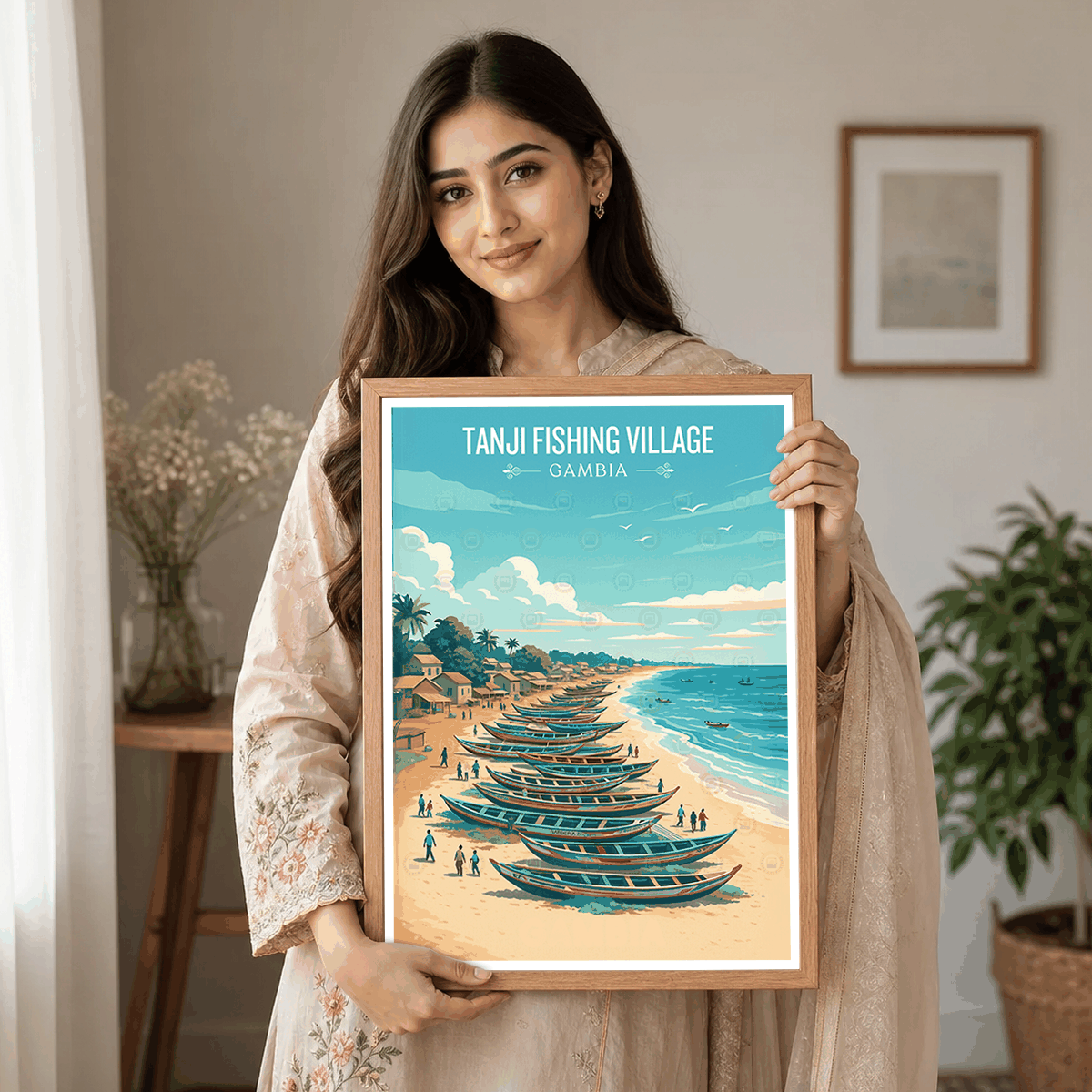 Tanji - Gambia - Travel Wall Poster Print Home Deco | Modern Style - Travel Art Poster Print
